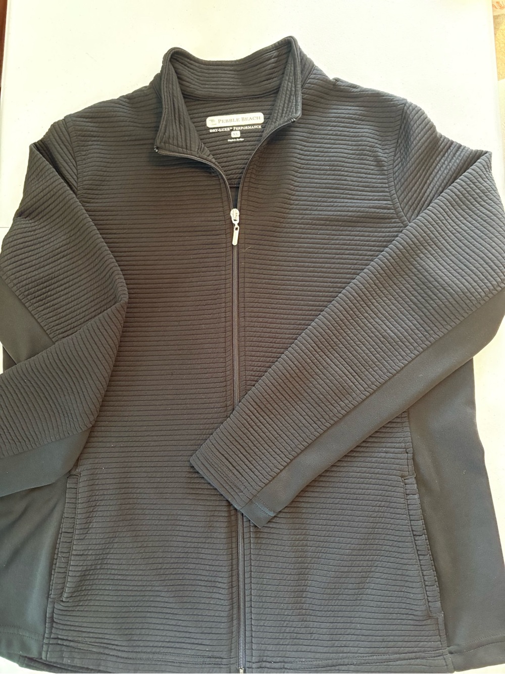 PGA Tour Men’s Black Quilted Full-Zip Performance Jacket